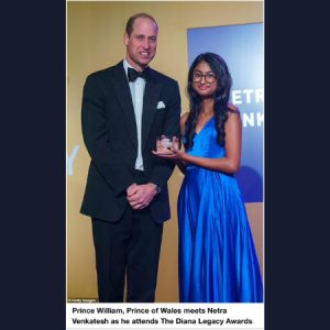 Indian origin student honored with prestigious Diana Legacy Award for exceptional humanitarian efforts